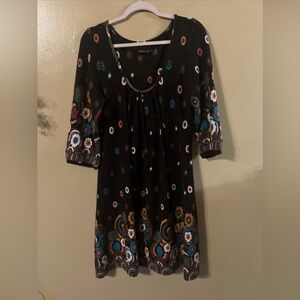 Reborn Women's Multicolored 3/4 Sleeve Floral Dress SizeXL.  C